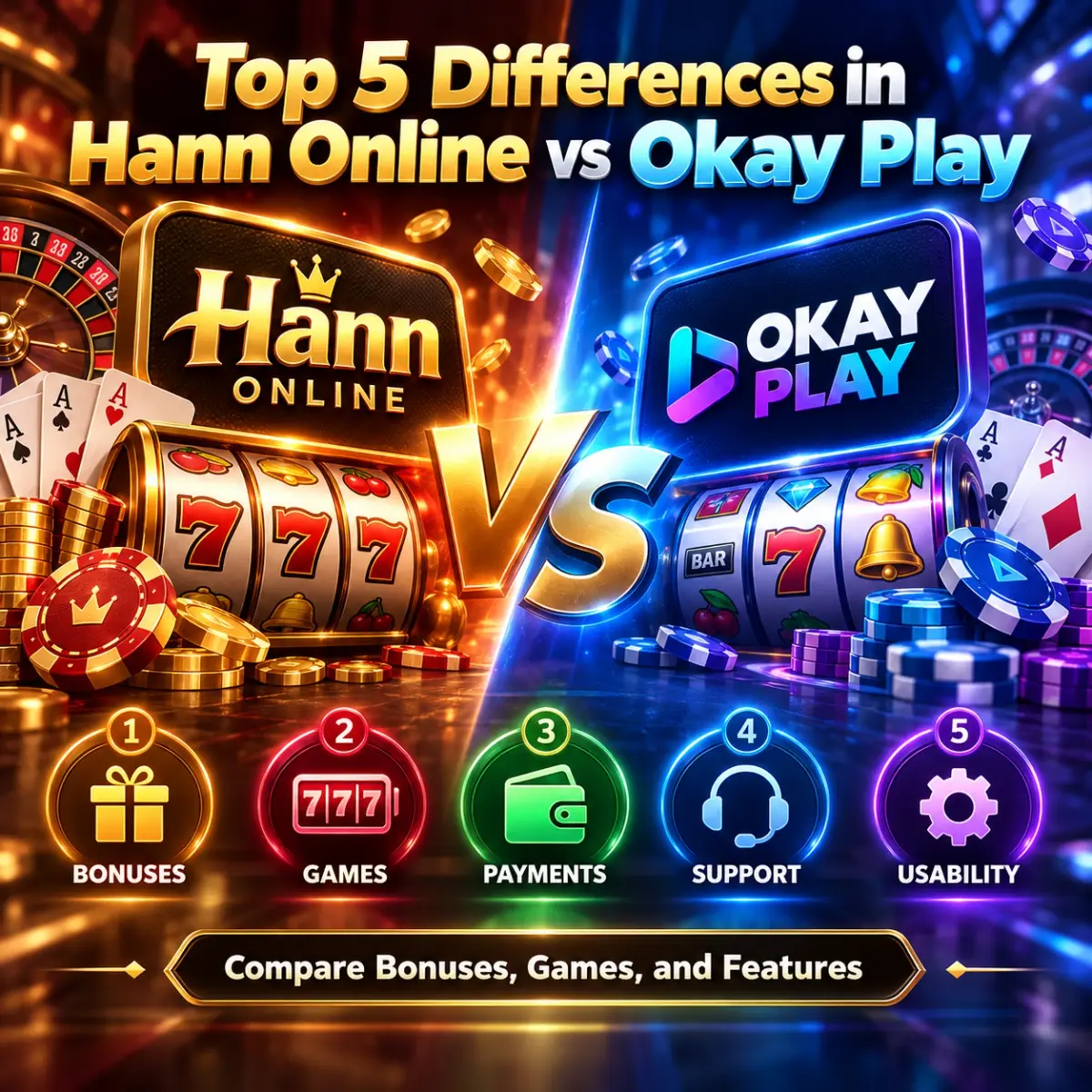 Top 5 Differences in Hann Online vs Okay Play